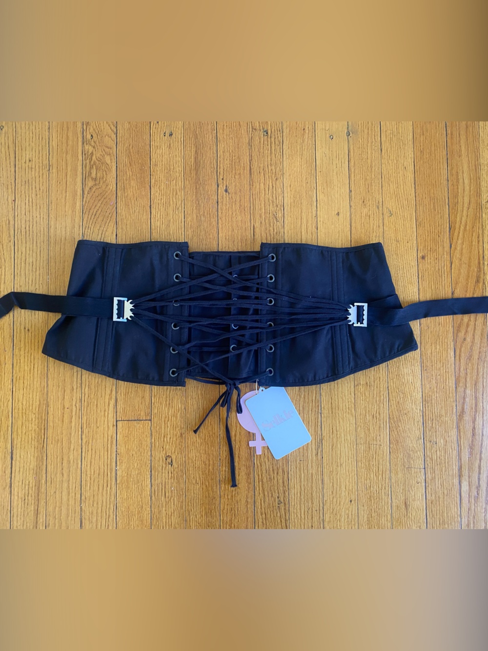 Selkie Black Lace-Up Corset